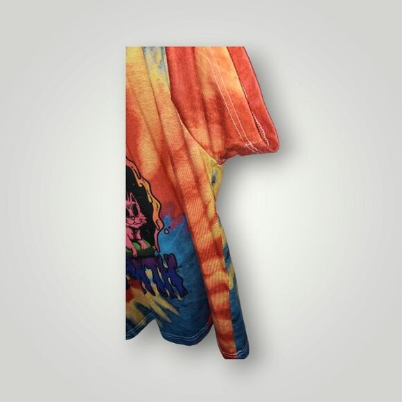 Curve Tie Dye T-Shirt Alien & Cat WARMTH Graphic Tee Size 1X Tee - Picture 4 of 8